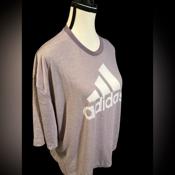 Adidas Women’s Legacy Purple and White Logo Tee - Picture 2 of 7